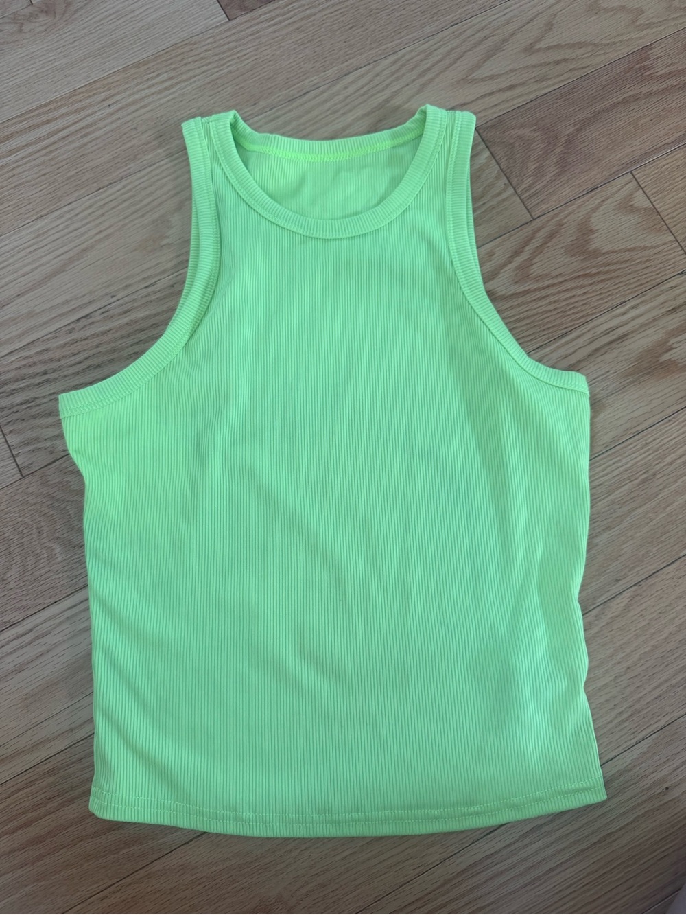 Neon Green Ribbed Tank Top